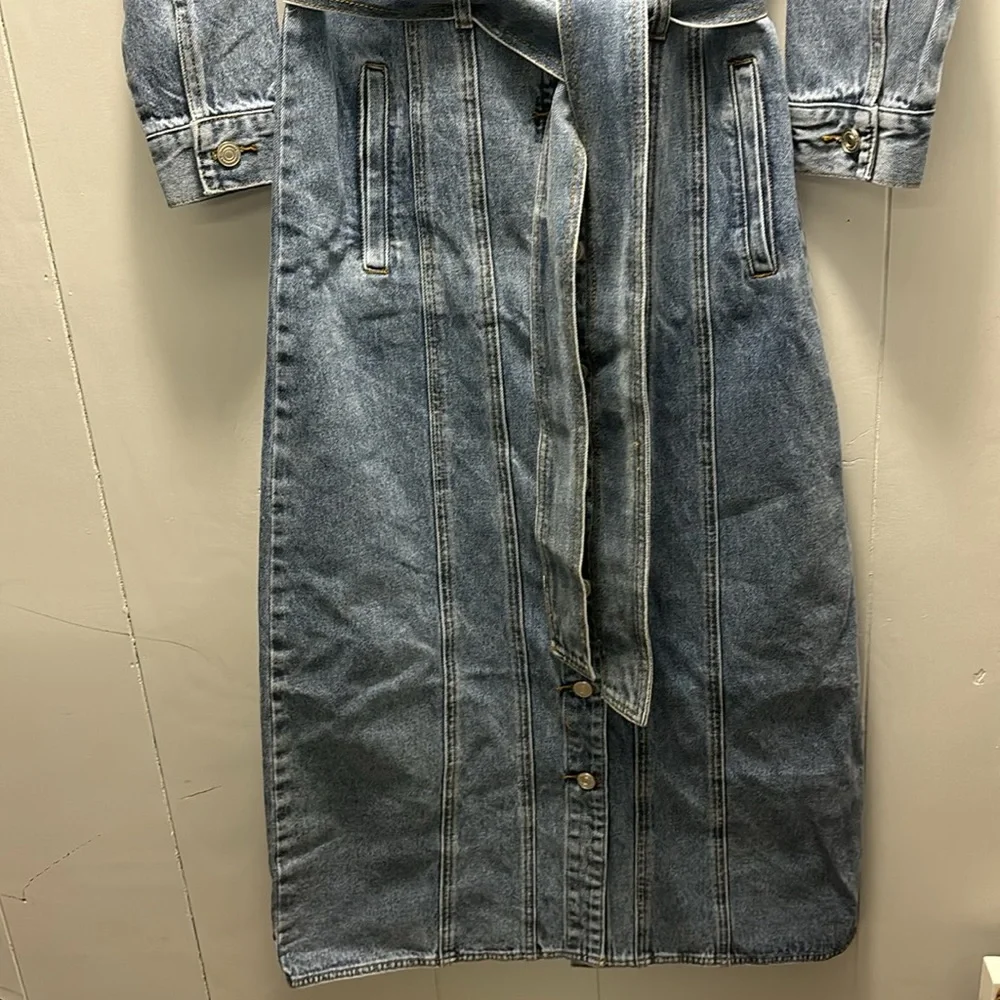 Smoke & Mirrors Los Angeles Denim Jean Maxi Dress Size Small - Picture 6 of 11